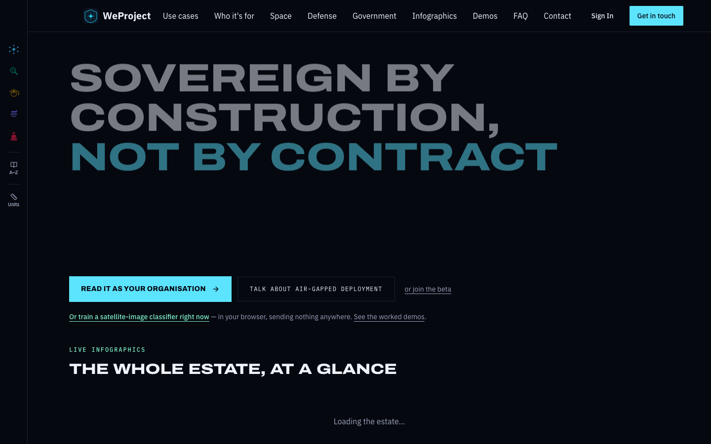 WeProject homepage screenshot