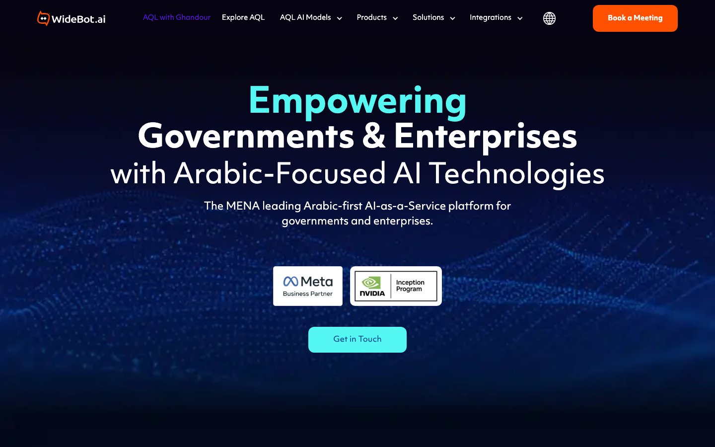 Widebot homepage screenshot