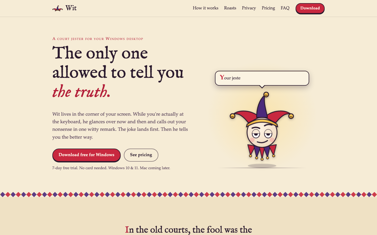 Wit homepage screenshot