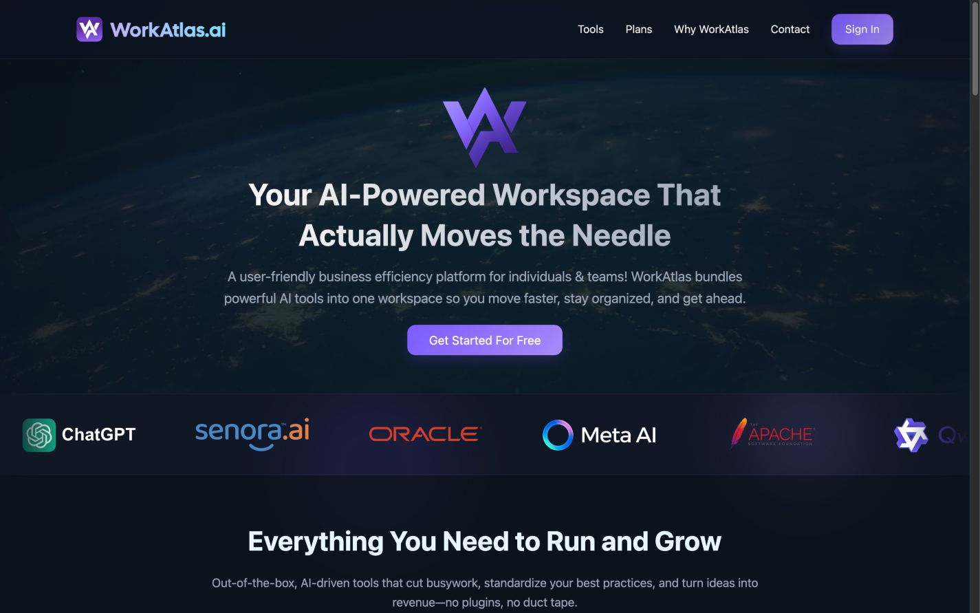 WorkAtlas 首页截图
