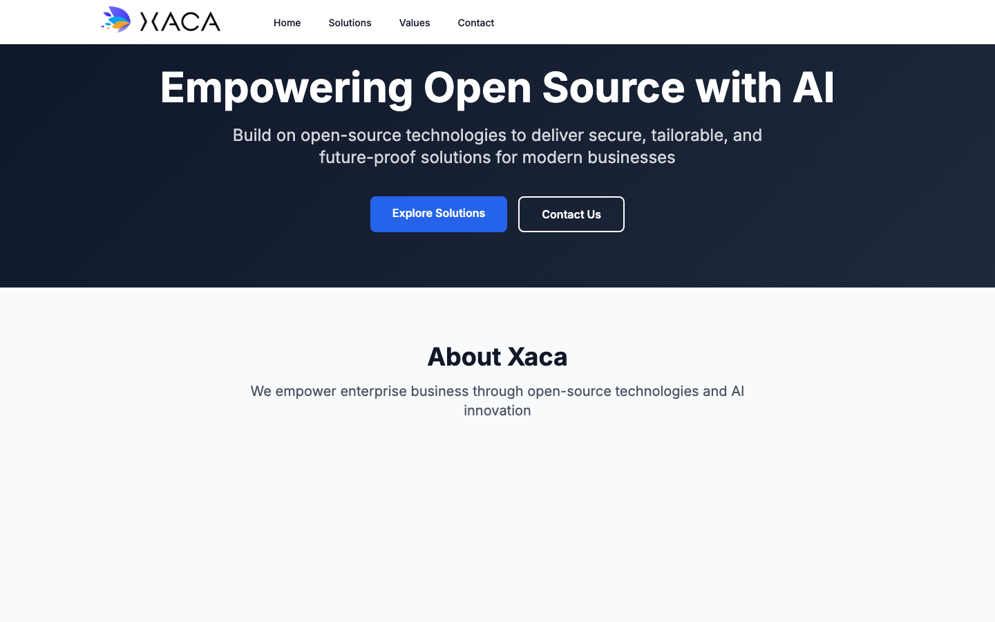 XACA 首页截图
