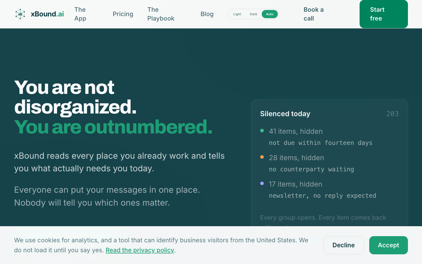 xBound.ai homepage screenshot