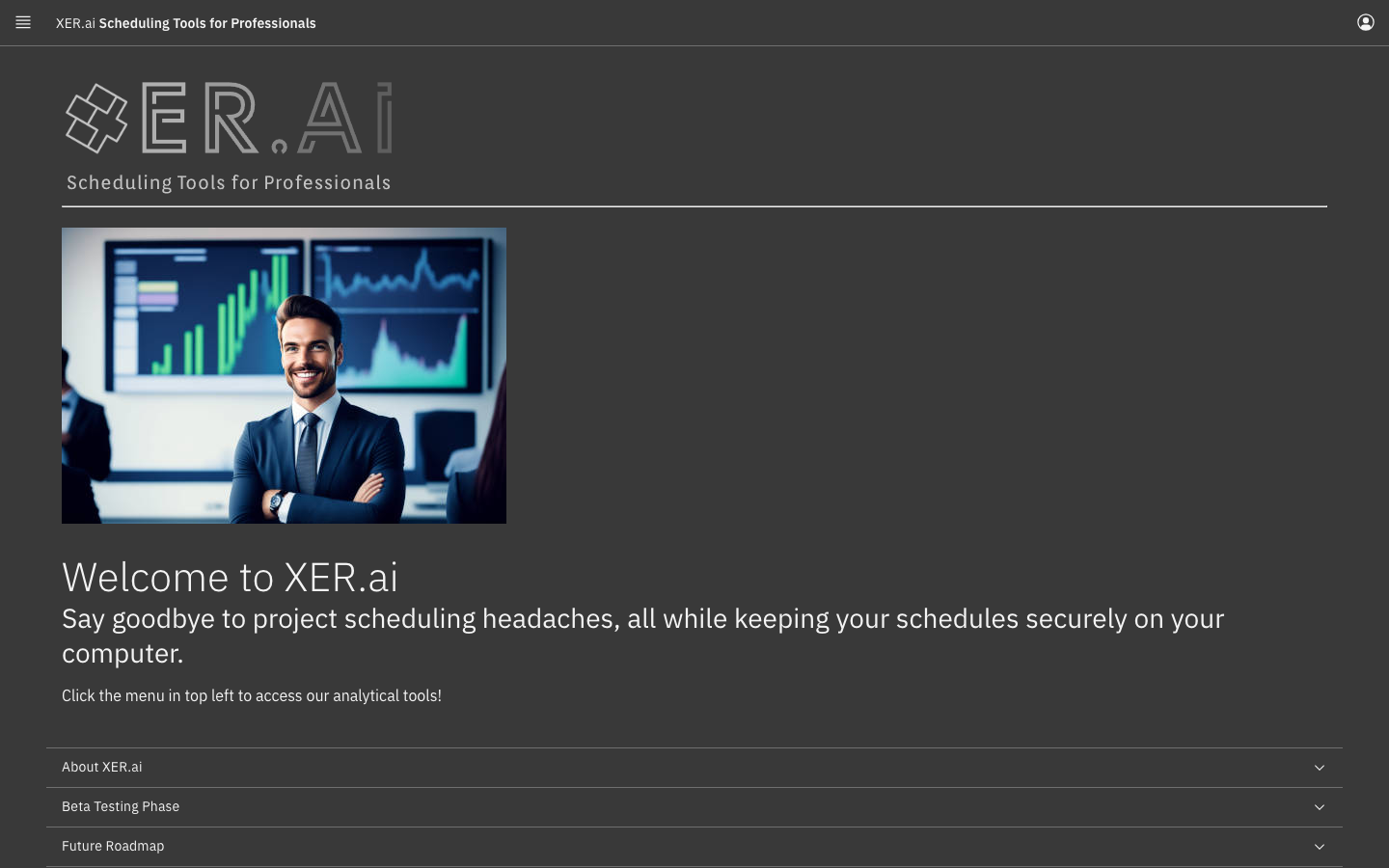 XER.ai homepage screenshot