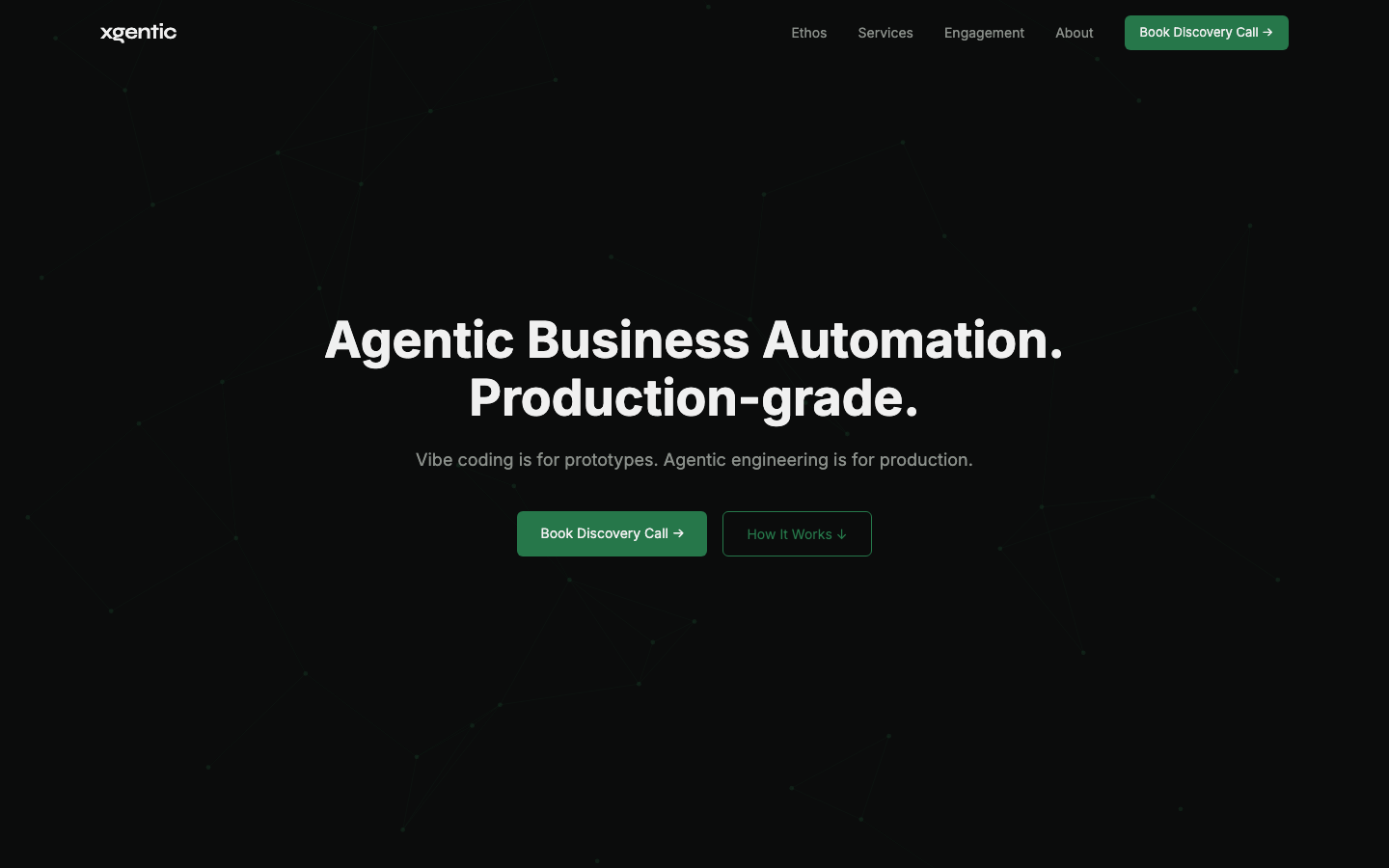 xgentic homepage screenshot