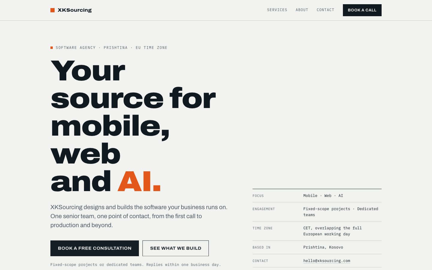 XKSourcing homepage screenshot