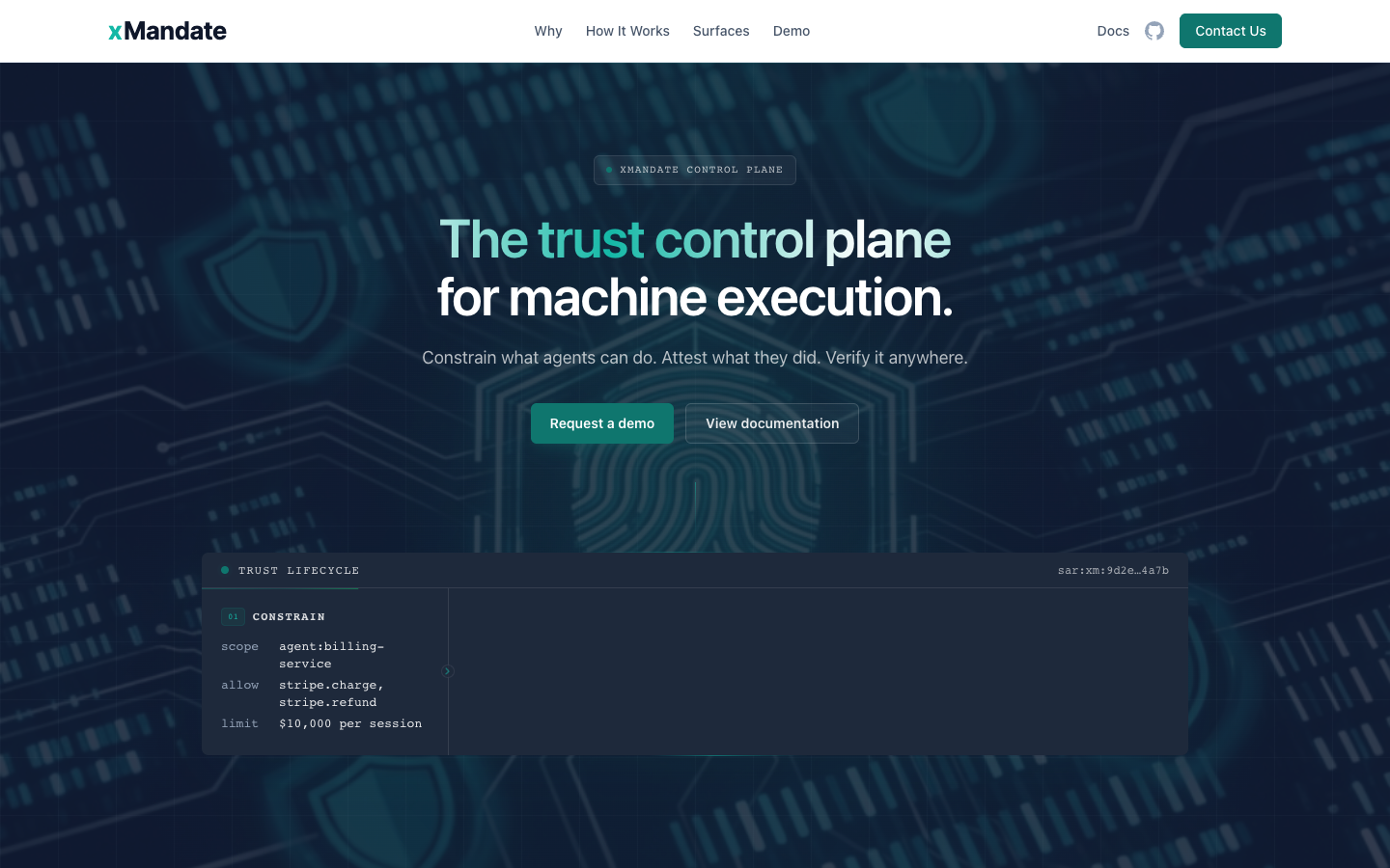 xMandate landing_page