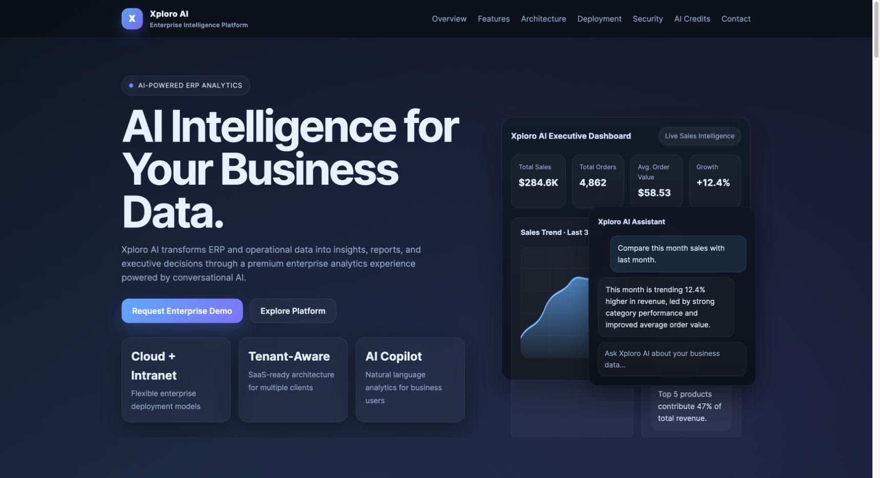 Xploro AI 首页截图