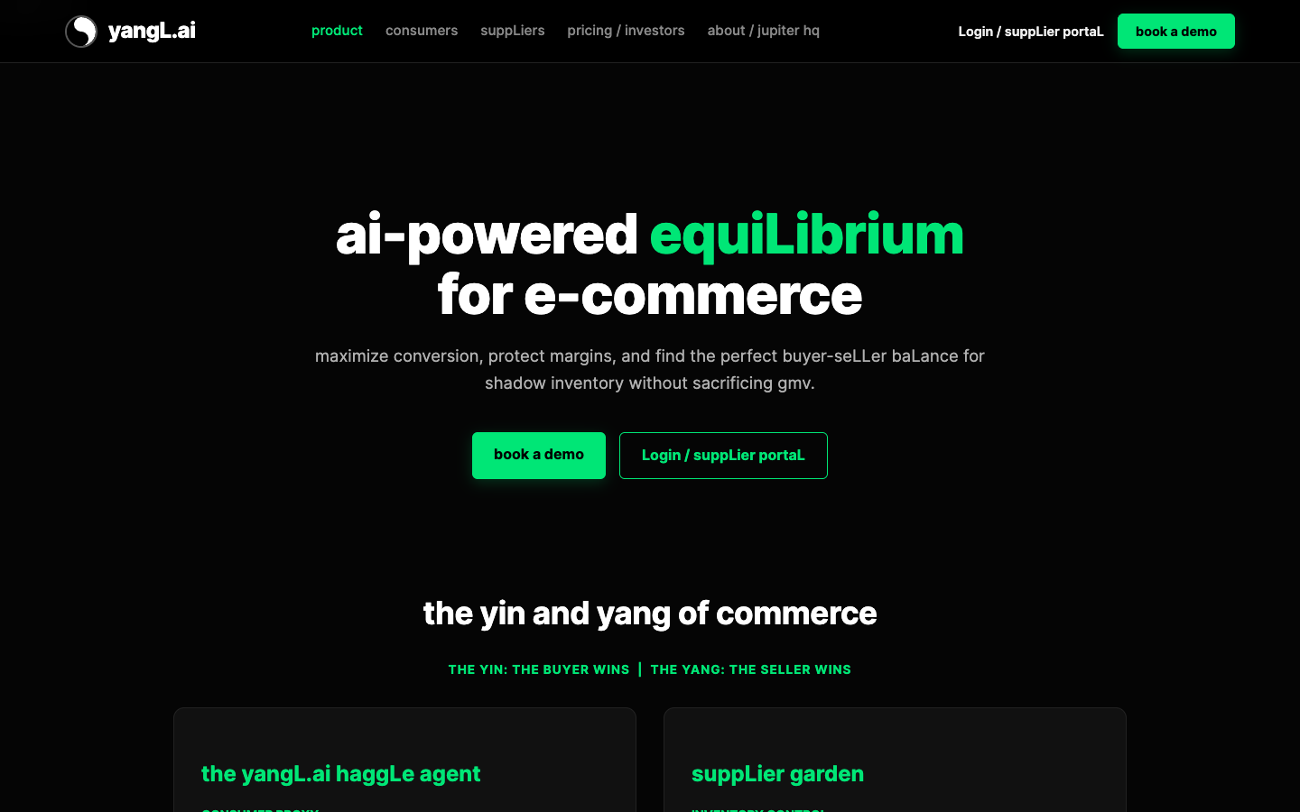 yangL.ai homepage screenshot