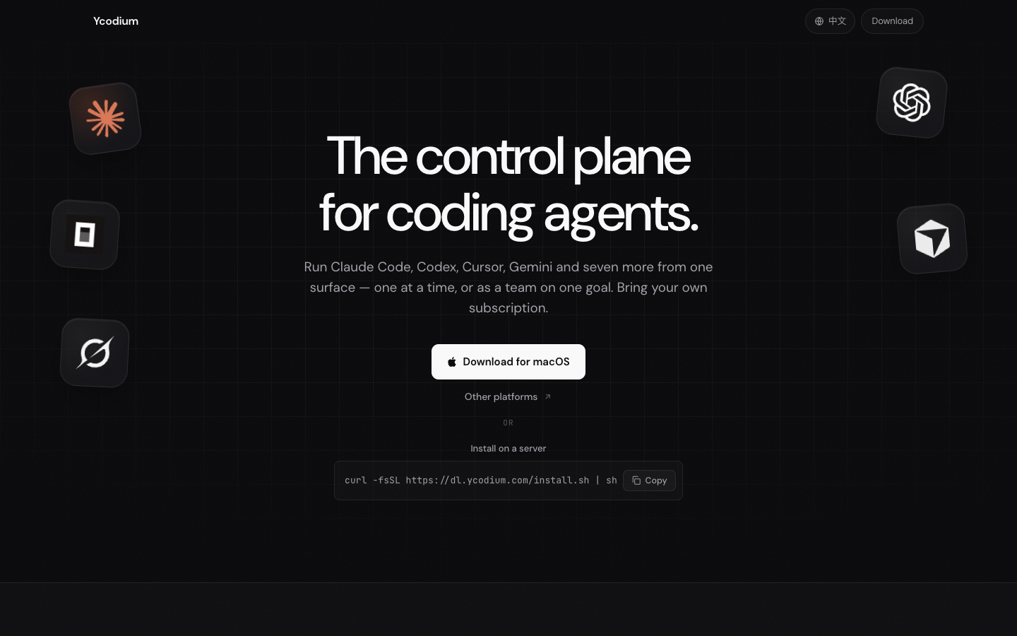 Ycodium homepage screenshot
