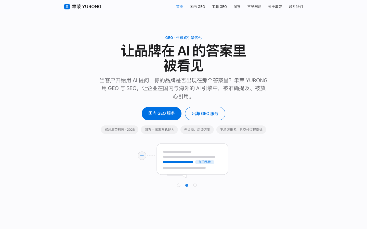 誉荣 YURONG homepage screenshot
