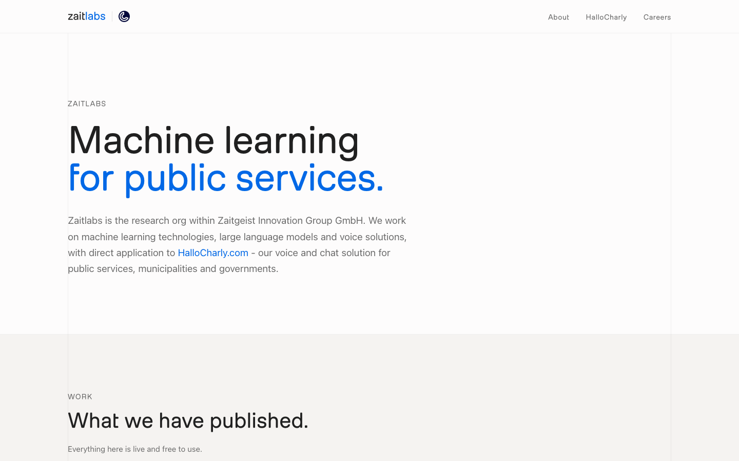 Zaitlabs homepage screenshot