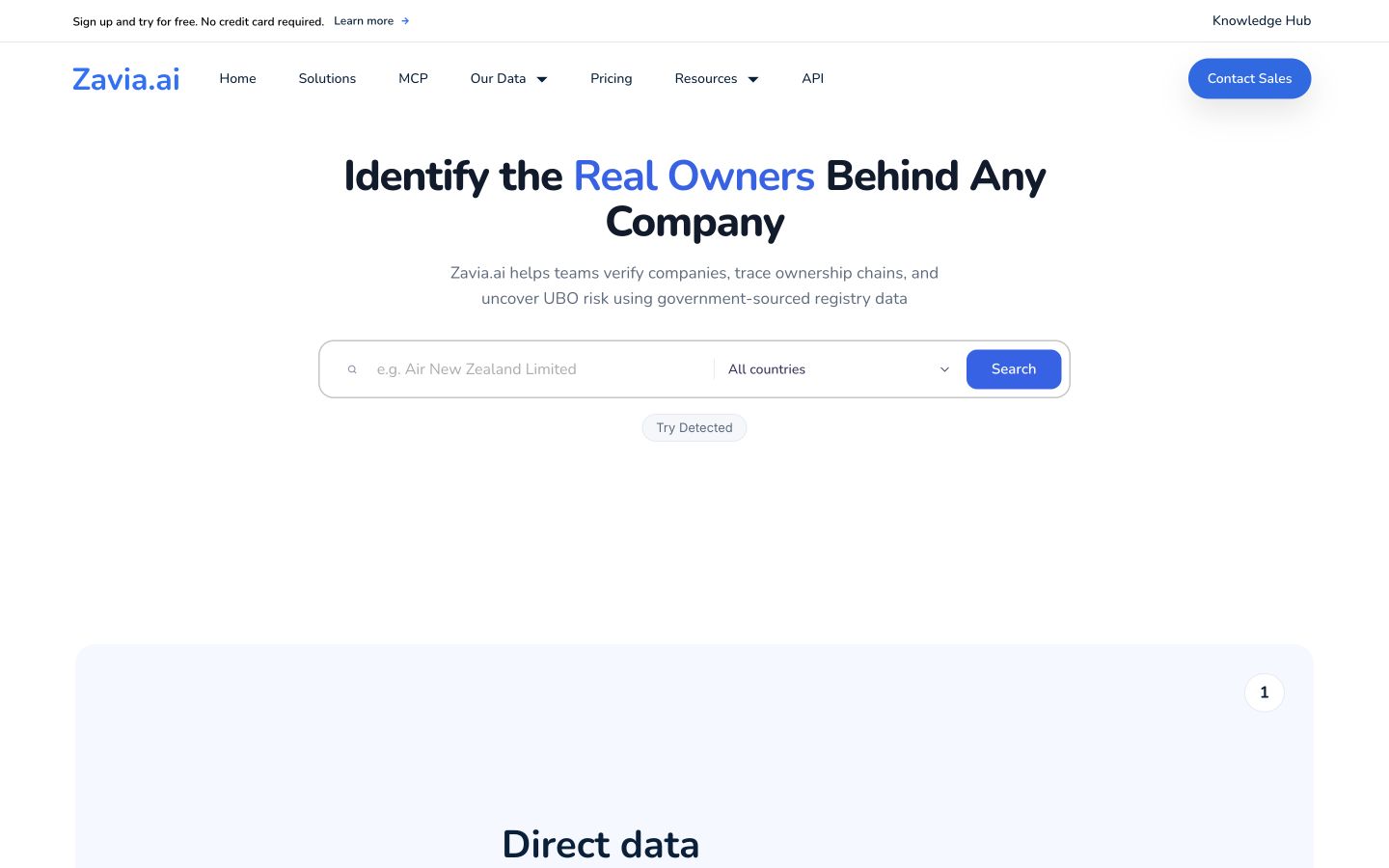 Zavia.ai 首页截图