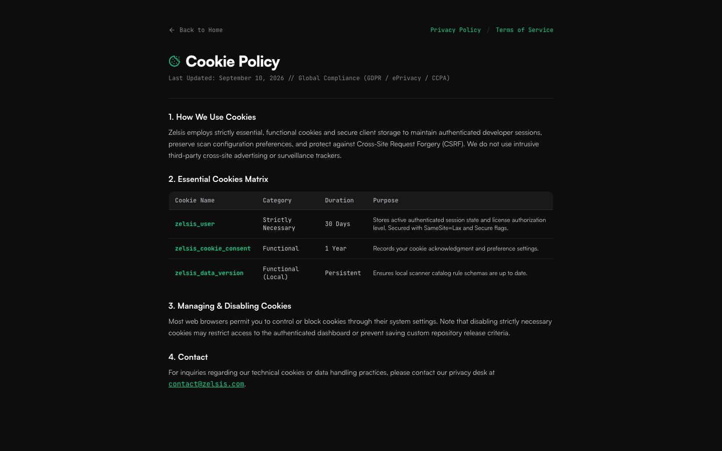 Zelsis homepage screenshot