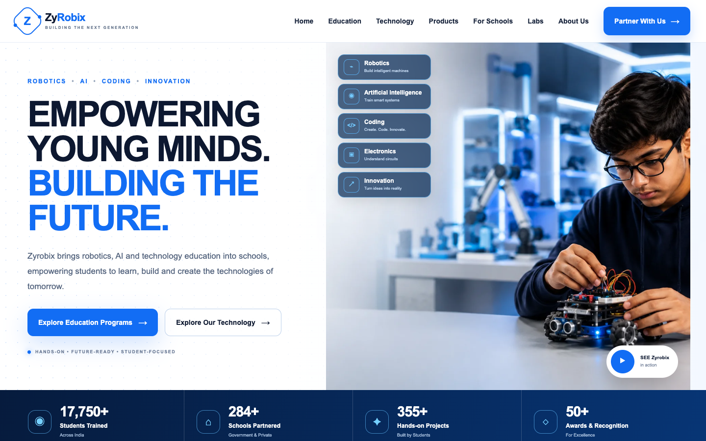 Zyrobix homepage screenshot